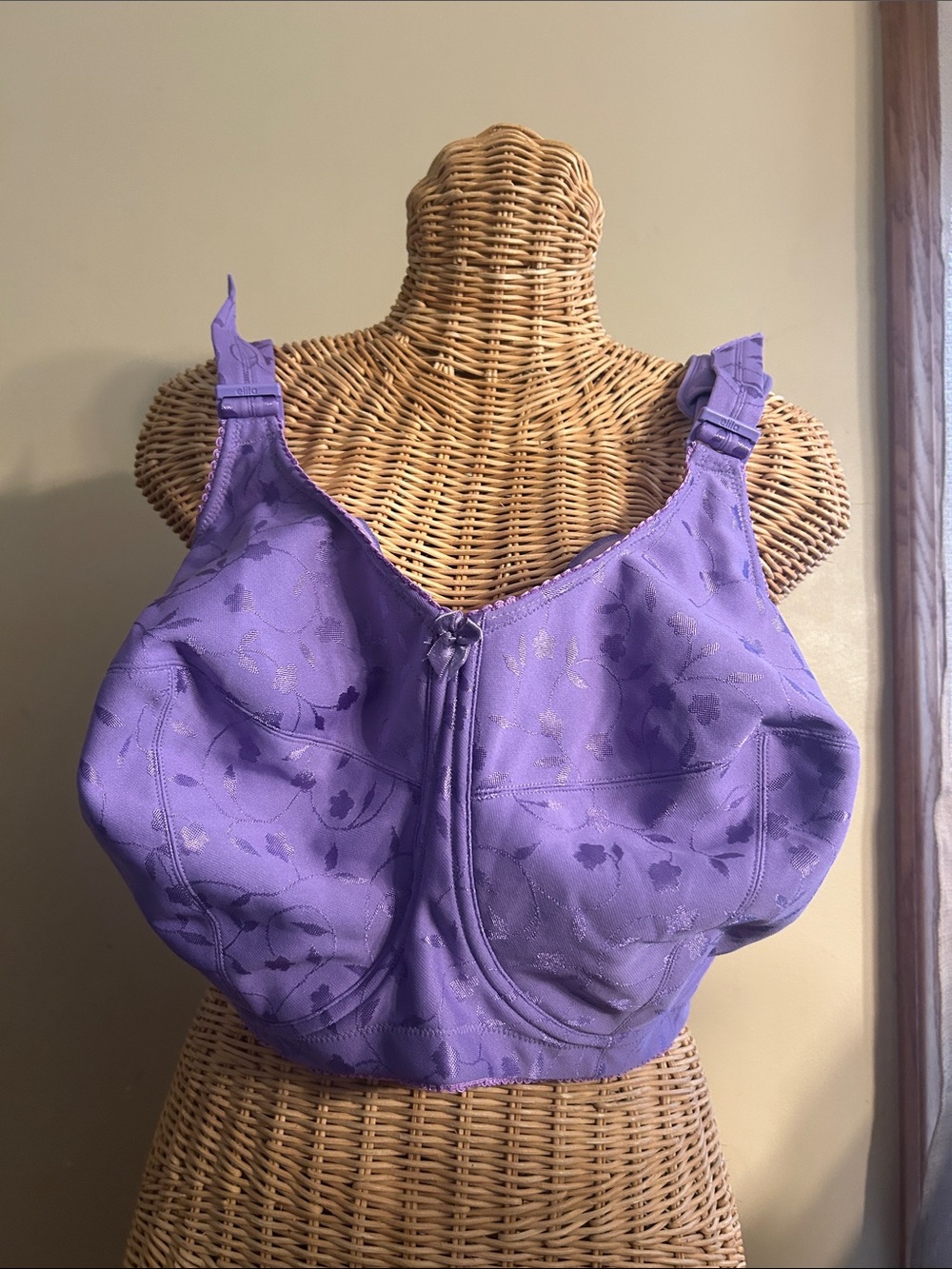 Elila Purple Floral Full-Coverage Women's Support Bra  40H